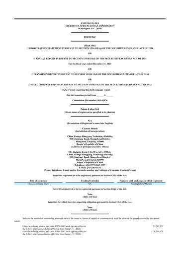 Thumbnail Nano Labs 20-F Annual Report 2023