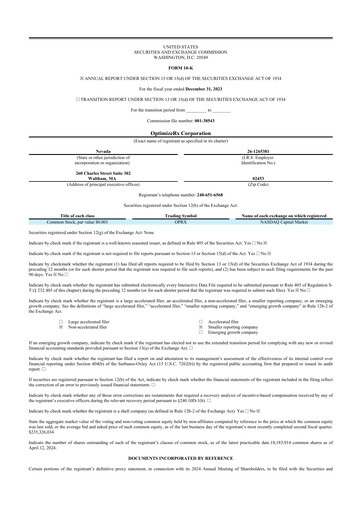 Thumbnail OptimizeRx 10-K Annual Report 2023