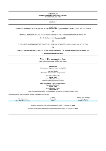 Thumbnail Marti Technologies 20-F Annual Report 2023