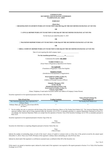 Vorschaubild Turbo Energy 20-F Jahresbericht 2023