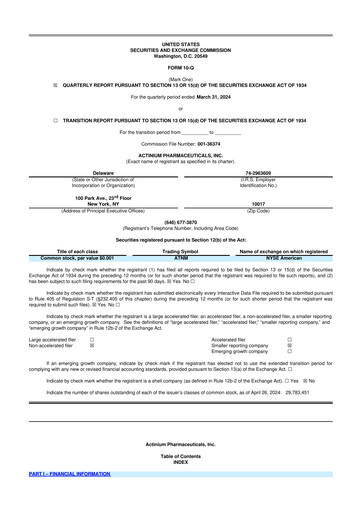 Thumbnail Actinium Pharmaceuticals 10-Q Quarterly Report FY2024 