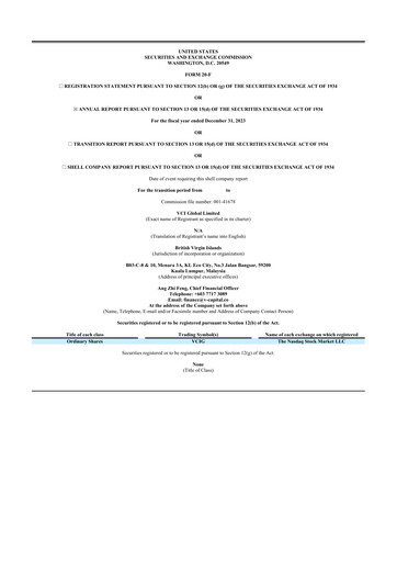 Thumbnail VCI Global 20-F Annual Report 2023