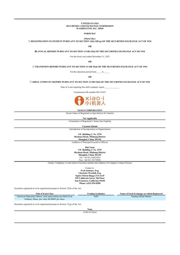 Thumbnail Xiao-I 20-F Annual Report 2023