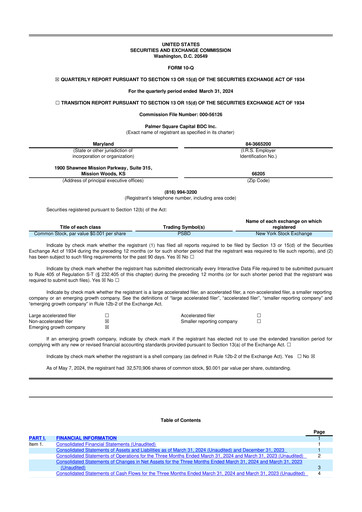 Thumbnail Palmer Square Capital BDC 10-Q Quarterly Report FY2024 