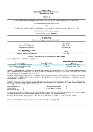 Thumbnail NextNav 10-Q Quarterly Report FY2024 