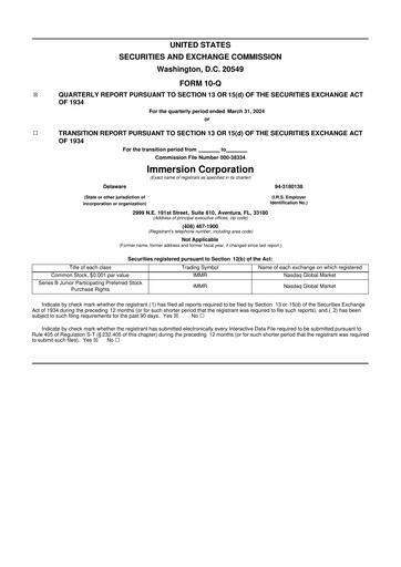 Thumbnail Immersion Corporation
 10-Q Quarterly Report FY2024 