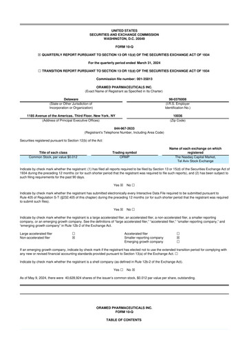 Thumbnail Oramed Pharmaceuticals 10-Q Quarterly Report FY2024 