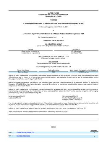 Thumbnail Air Industries Group 10-Q Quarterly Report FY2024 