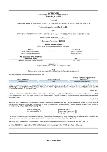 Thumbnail La Rosa Holdings 10-Q Quarterly Report FY2024 