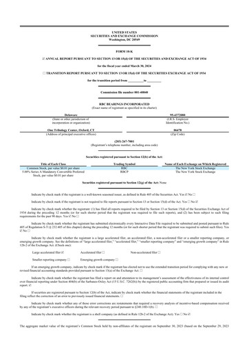 Thumbnail RBC Bearings 10-K Annual Report 2024