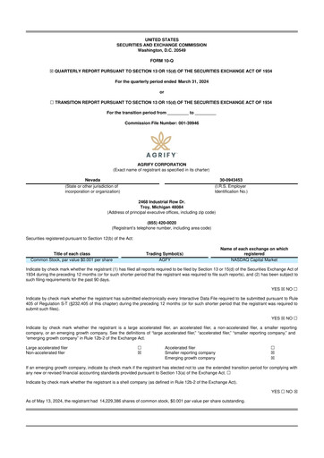 Miniature Agrify 10-Q Rapport trimestriel 2024 