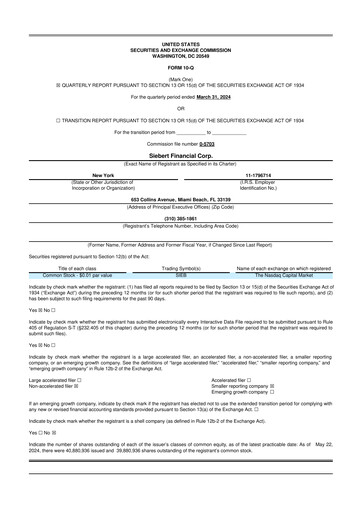 Vorschaubild Siebert Financial 10-Q Quartalsbericht 2024 