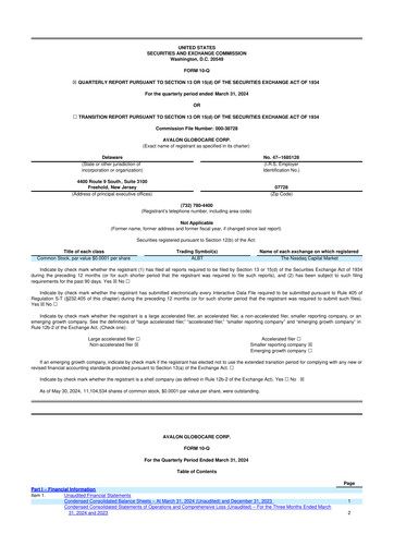 Vorschaubild Avalon GloboCare 10-Q Quartalsbericht 2024 