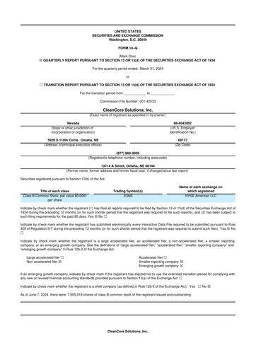 Thumbnail CleanCore Solutions 10-Q Quarterly Report FY2024 