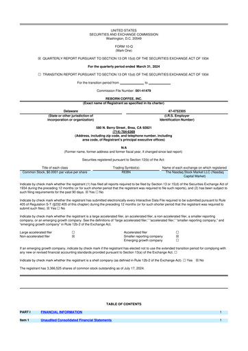 Thumbnail Reborn Coffee 10-Q Quarterly Report FY2024 