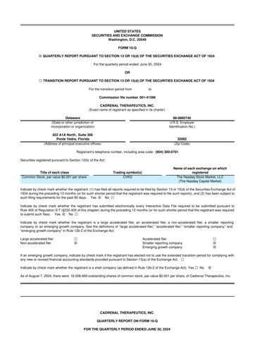 Thumbnail Cadrenal Therapeutics 10-Q Quarterly Report FY2024 
