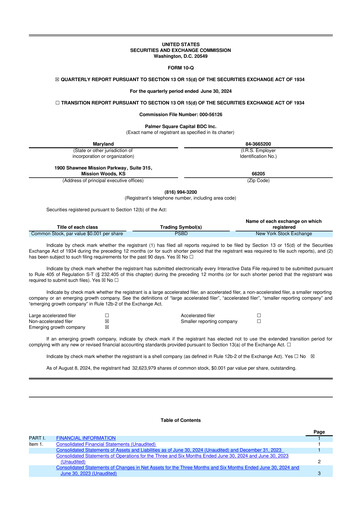 Thumbnail Palmer Square Capital BDC 10-Q Quarterly Report FY2024 