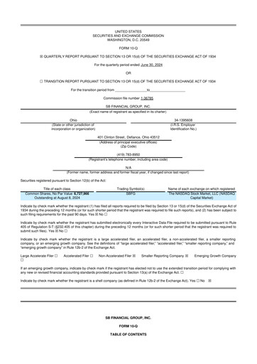 Thumbnail SB Financial Group 10-Q Quarterly Report FY2024 