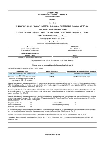 Thumbnail Verde Clean Fuels 10-Q Quarterly Report FY 