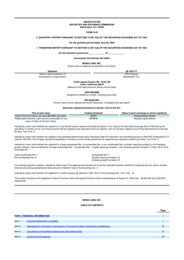 Miniature Mobix Labs 10-Q Rapport trimestriel 2024 