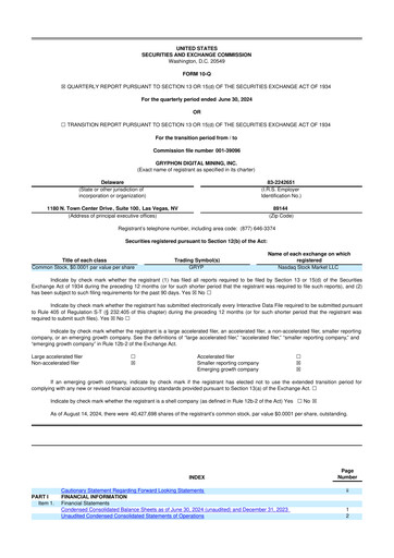 Miniature Gryphon Digital Mining 10-Q Rapport trimestriel 2024 