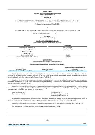 Thumbnail Proficient Auto Logistics 10-Q Quarterly Report FY2024 
