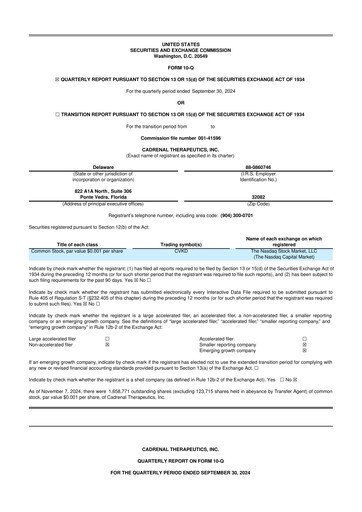 Thumbnail Cadrenal Therapeutics 10-Q Quarterly Report FY2024 
