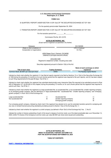 Thumbnail Actelis Networks 10-Q Quarterly Report FY2024 