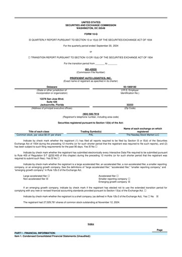 Thumbnail Proficient Auto Logistics 10-Q Quarterly Report FY2024 