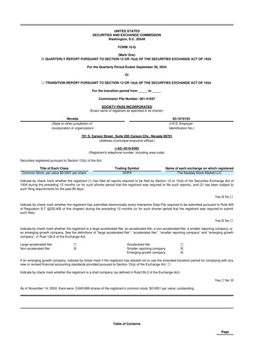 Thumbnail Society Pass 10-Q Quarterly Report FY2024 