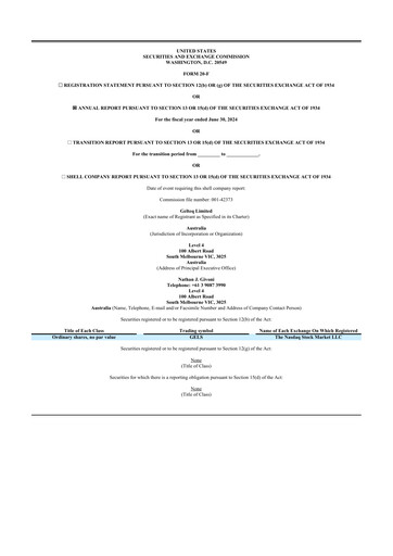 Miniature Gelteq Limited 20-F Rapport annuel 2024