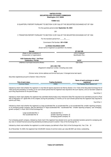 Thumbnail La Rosa Holdings 10-Q Quarterly Report FY2024 