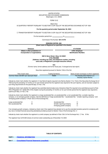 Thumbnail Reborn Coffee 10-Q Quarterly Report FY2024 