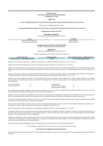 Thumbnail Citius Pharmaceuticals
 10-K Annual Report 2024