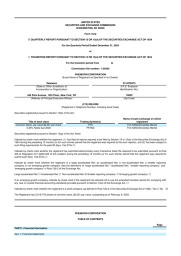 Thumbnail PhenixFIN 10-Q Quarterly Report FY2025 