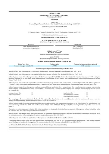 Thumbnail Actinium Pharmaceuticals 10-K Annual Report 2024