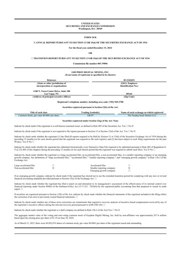 Thumbnail Gryphon Digital Mining 10-K Annual Report 2024