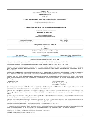 Thumbnail Air Industries Group 10-K Annual Report 2024