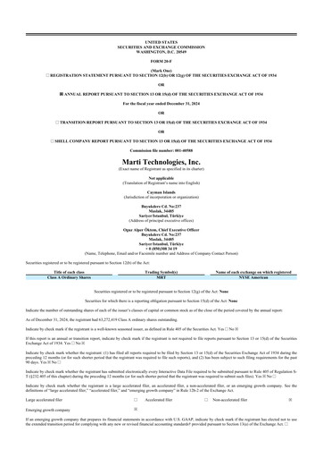 Thumbnail Marti Technologies 20-F Annual Report 2024