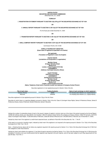 Thumbnail Gorilla Technology 20-F Annual Report 