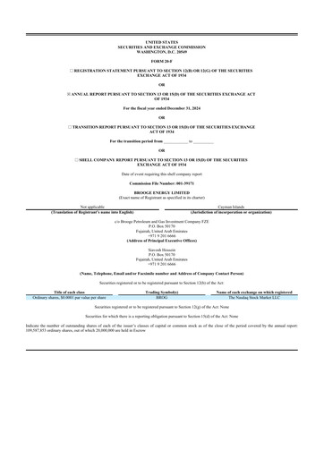 Thumbnail Brooge Energy
 20-F Annual Report 