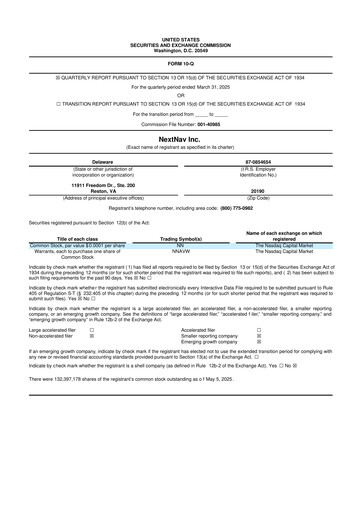 Thumbnail NextNav 10-Q Quarterly Report FY2025 