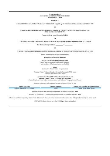 Thumbnail Magic Software 20-F Annual Report 2024