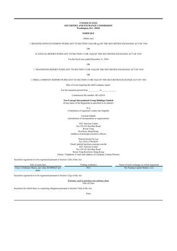 Thumbnail Neo-Concept International Group 20-F Annual Report 2024