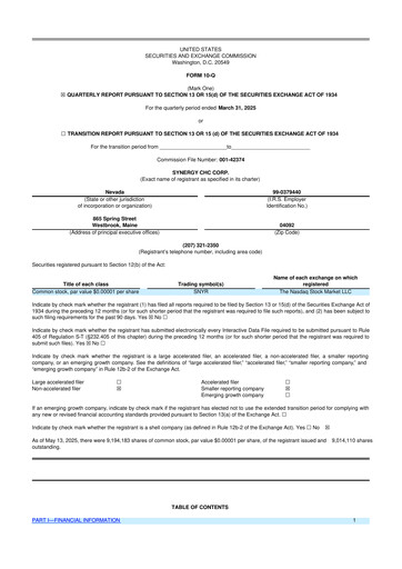 Thumbnail Synergy CHC 10-Q Quarterly Report FY2025 