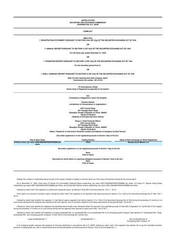 Vorschaubild TH International (Tims China) 20-F Jahresbericht 2024