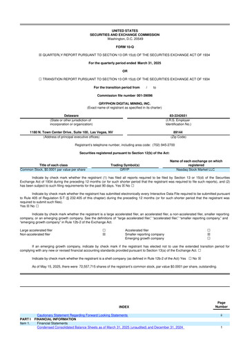 Miniature Gryphon Digital Mining 10-Q Rapport trimestriel 2025 