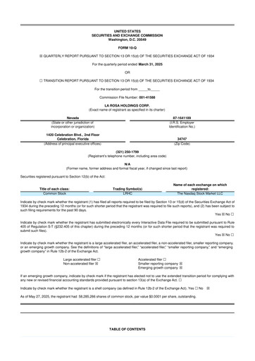 Thumbnail La Rosa Holdings 10-Q Quarterly Report FY2025 