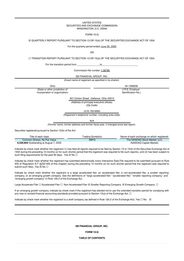 Thumbnail SB Financial Group 10-Q Quarterly Report FY2025 