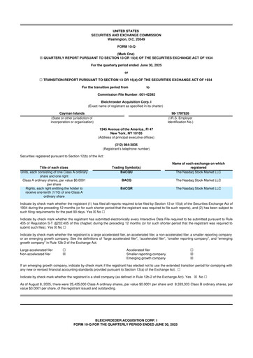 Vorschaubild Merlin, Inc. 10-Q Quartalsbericht  